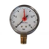 PLAST Manometer Ø50  ms. studs nedad 1/4" BSP (0 - 16 Bar)